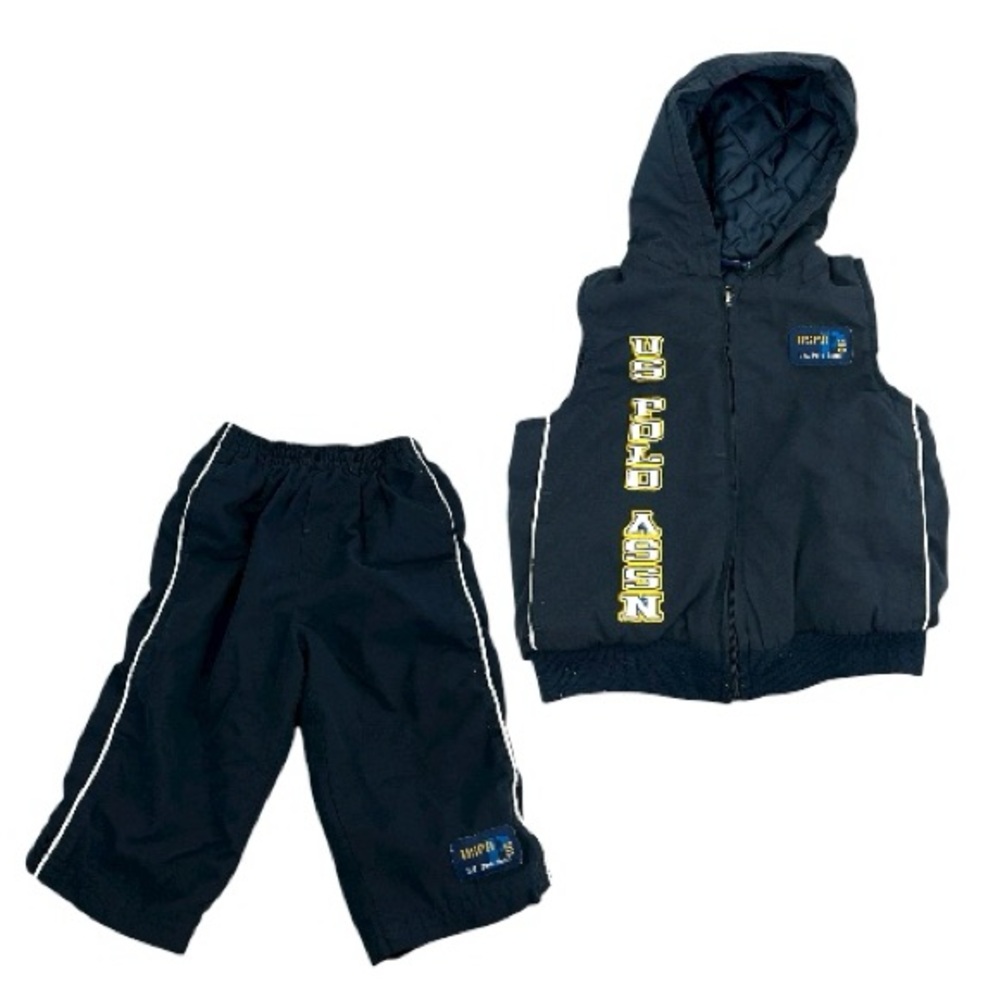 ▪️U.S. POLO ASSN.: Boy 18 months, black logo puffer vest w/matching pants▪️